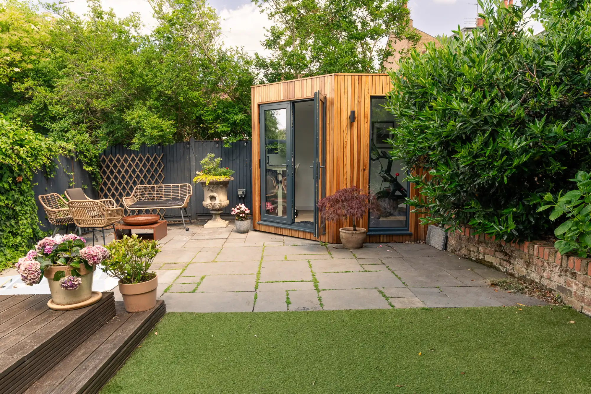 Garden room set up as a extra room